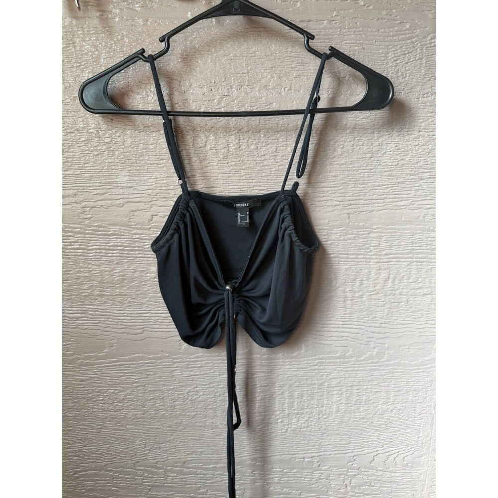Scrunch Crop Tank Top With Silver Beads